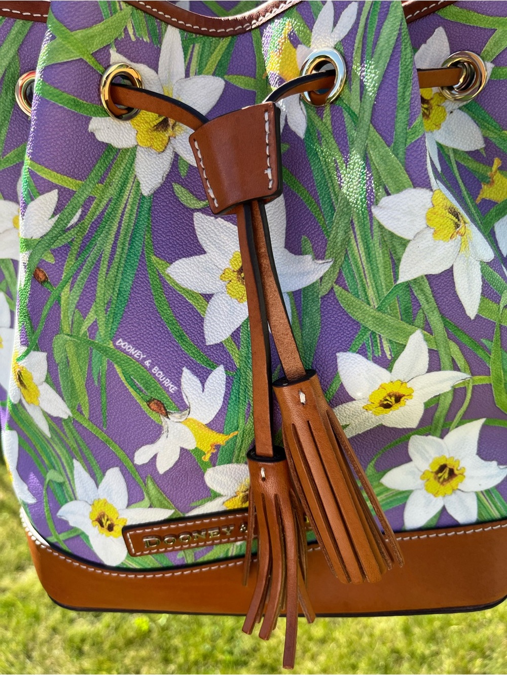 Dooney & Bourke Purple Daffodil Drawstring Bucket Bag - Picture 6 of 15